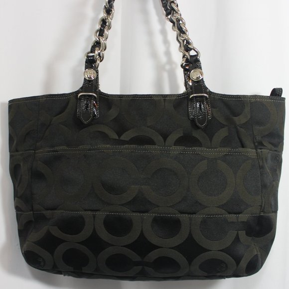 Madison Mia Op Art Sig ChainLink Sateen Canvas Bag - Picture 4 of 8